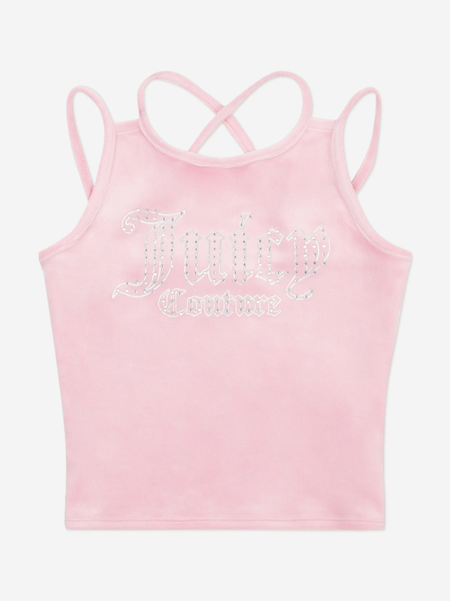 Juicy Couture Girls Velour Strappy Top and Runner Set in Pink