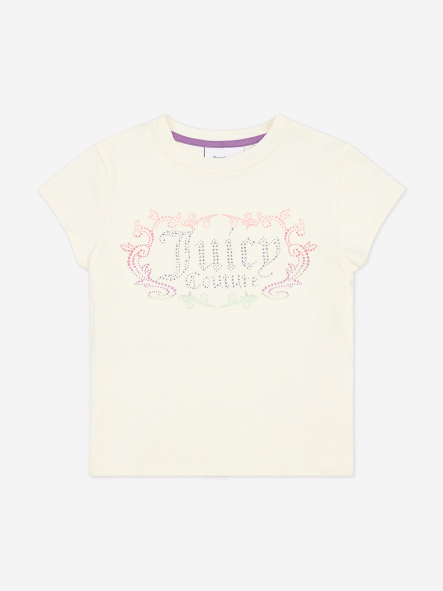 Girls Heritage T-Shirt and Velour Shorts Set in Purple