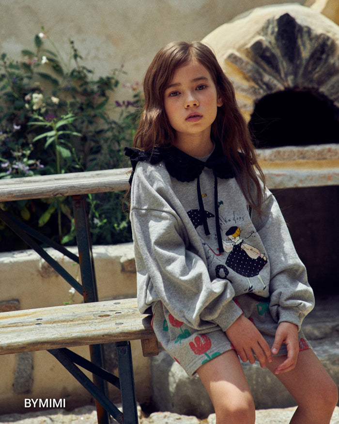 女童黑色可拆卸衣领