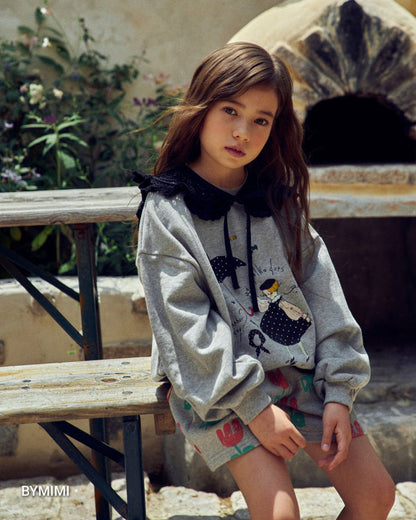 女童黑色可拆卸衣领