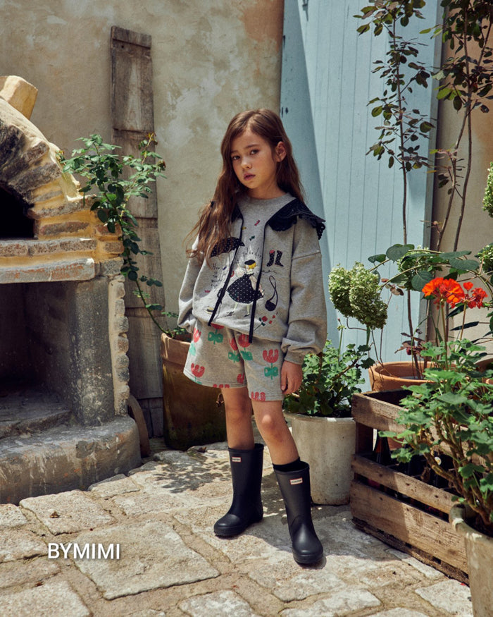 女童黑色可拆卸衣领