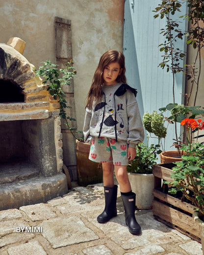 女童黑色可拆卸衣领