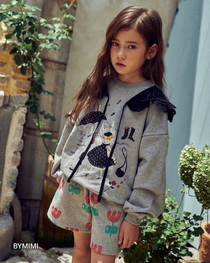 女童黑色可拆卸衣领