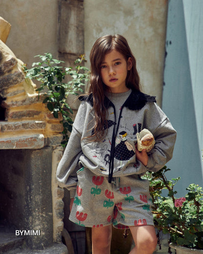 女童黑色可拆卸衣领