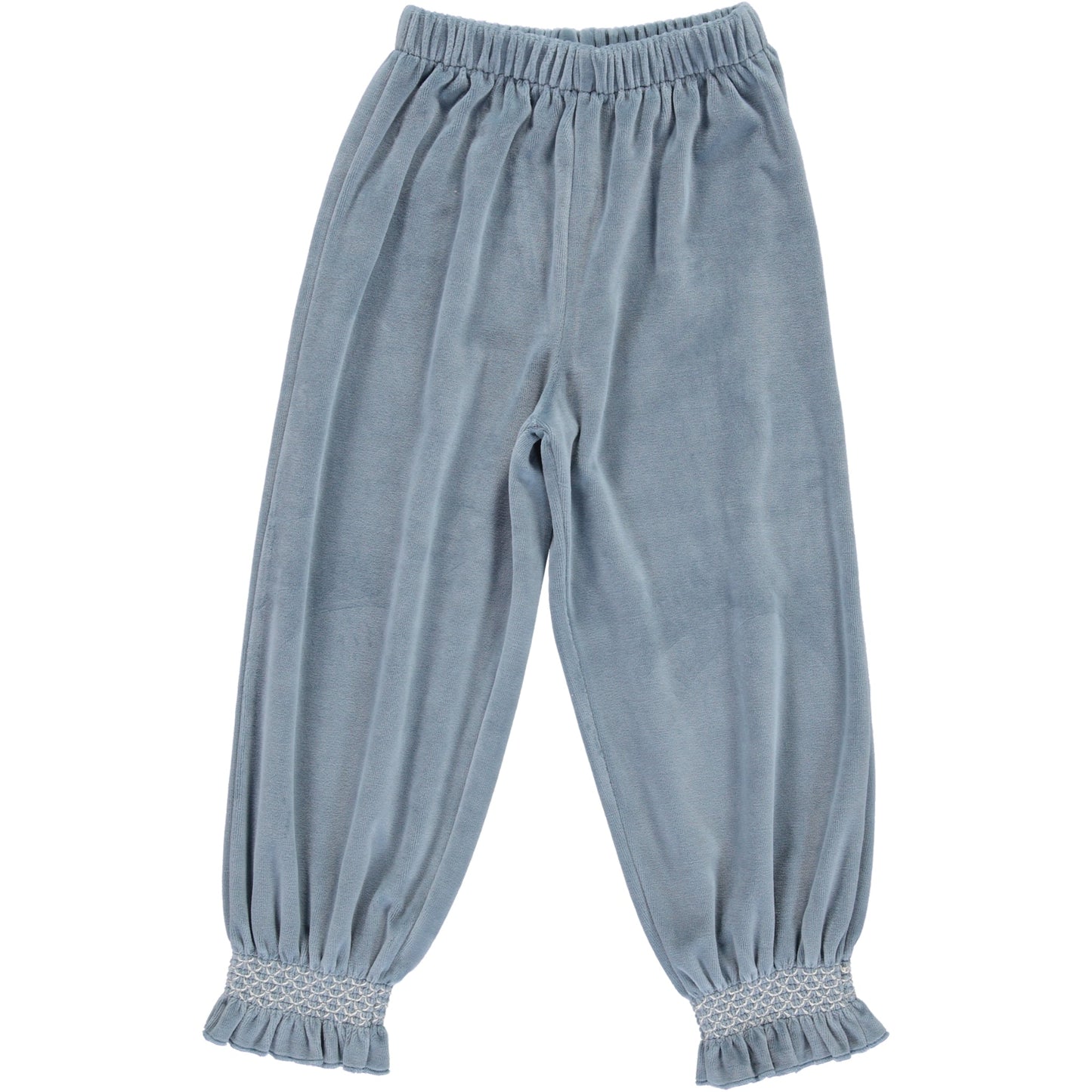 女童蓝色丝绒长裤