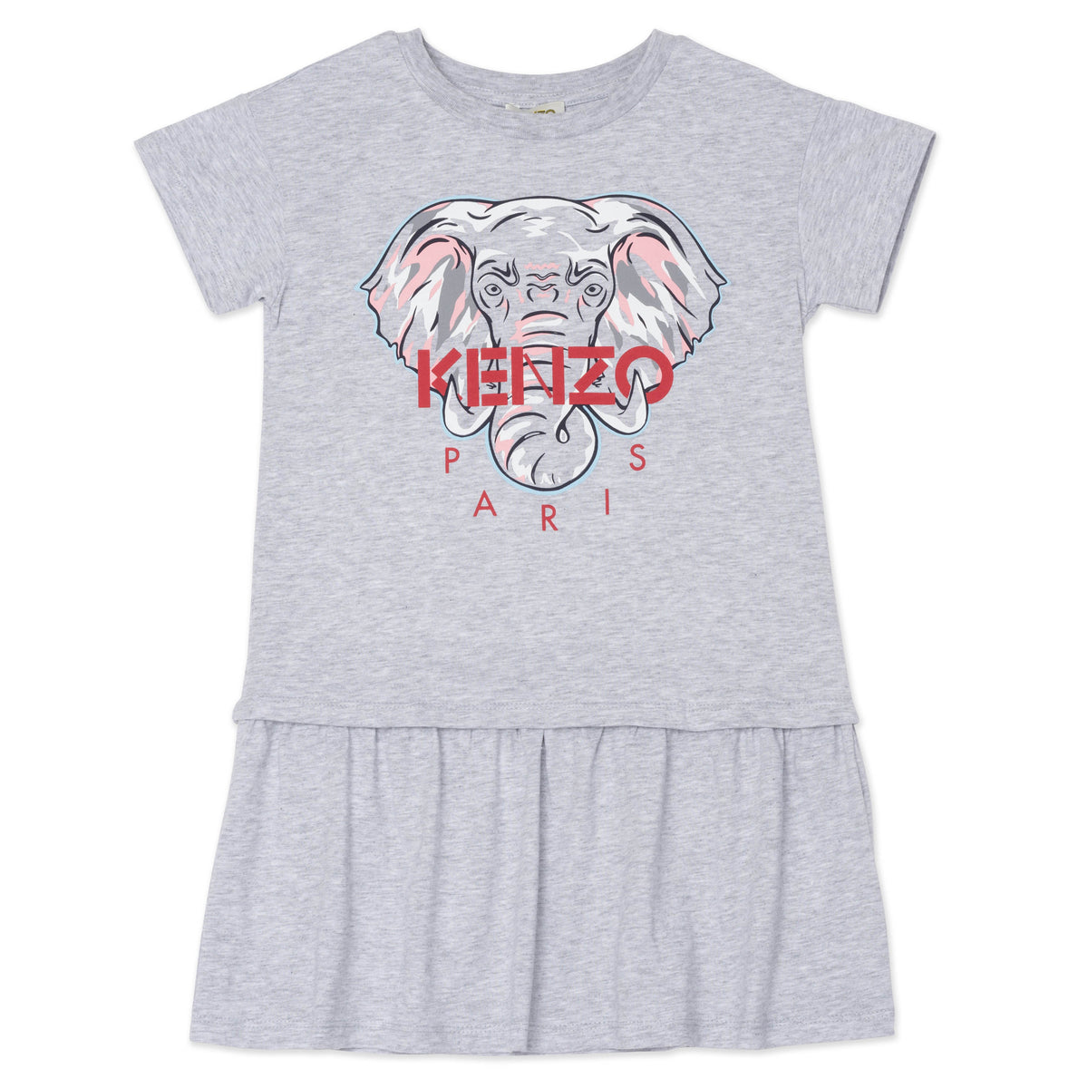 Girls Grey Elephant Cotton Dress