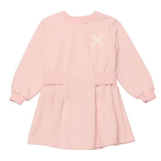 女童粉色Logo棉连衣裙