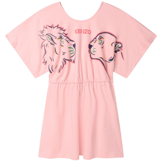 女童粉色Logo棉连衣裙