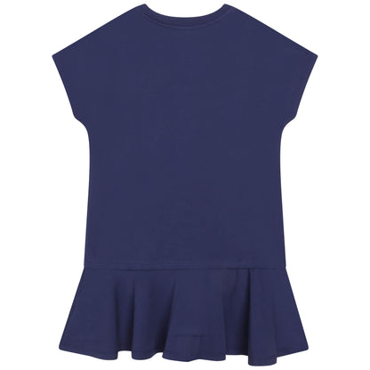 女童蓝色Logo棉连衣裙