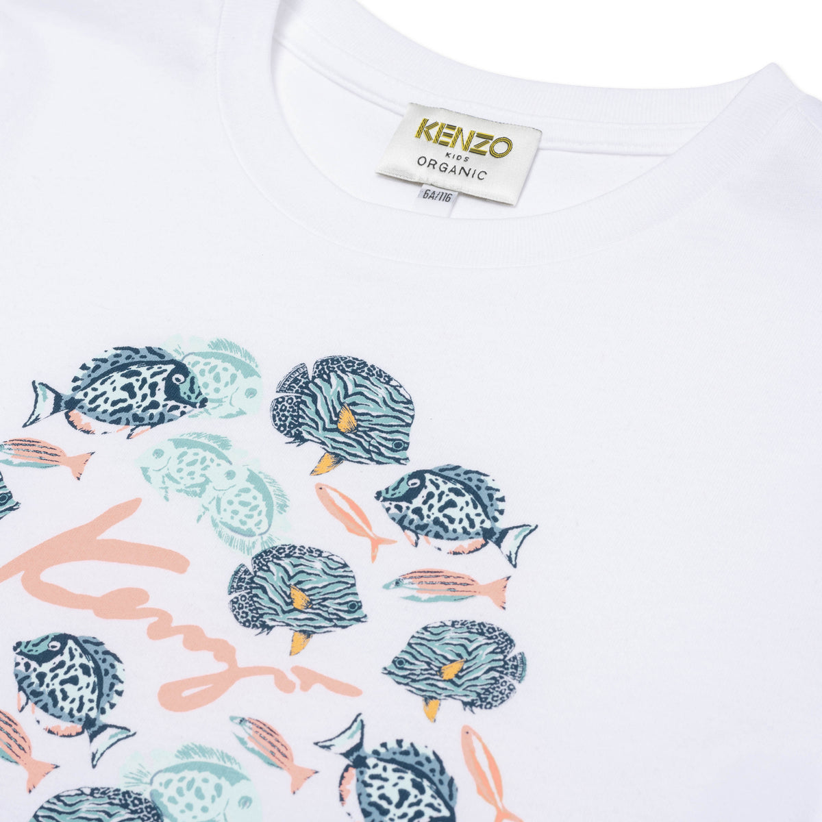 Girls White Printing Cotton T-Shirt