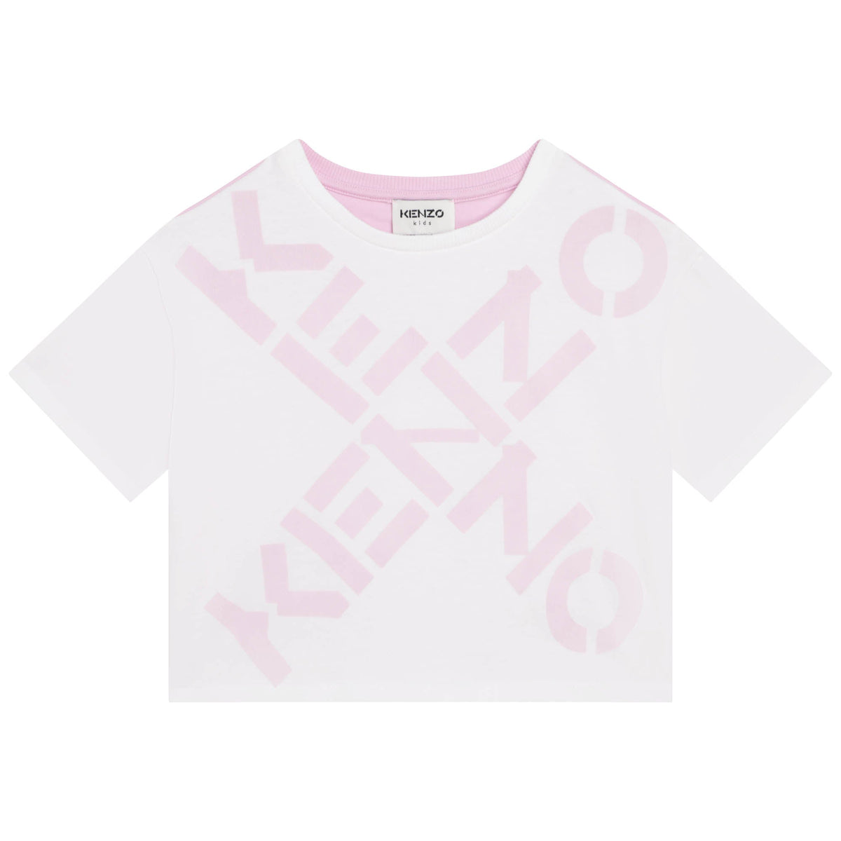 女童白色Logo棉T恤