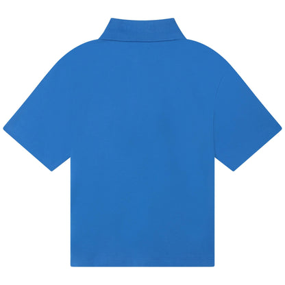 男童蓝色Logo棉Polo衫