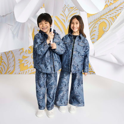 Etro Boys 蓝色佩斯利牛仔裤