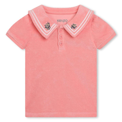 女婴粉色棉连衣裙套装