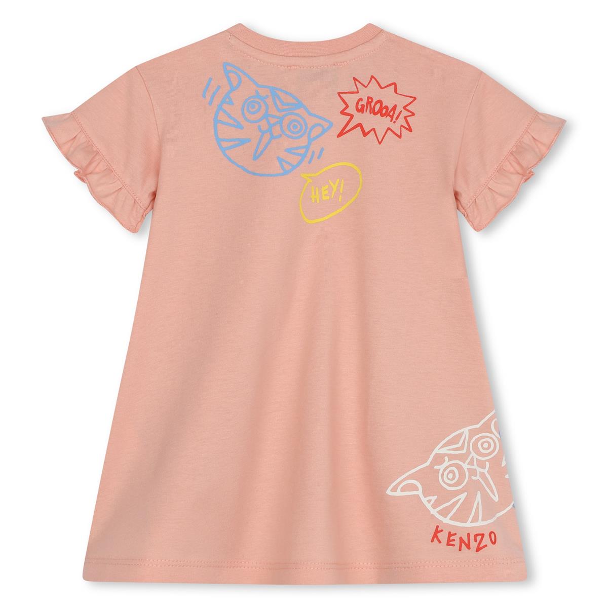 女婴粉色棉连衣裙