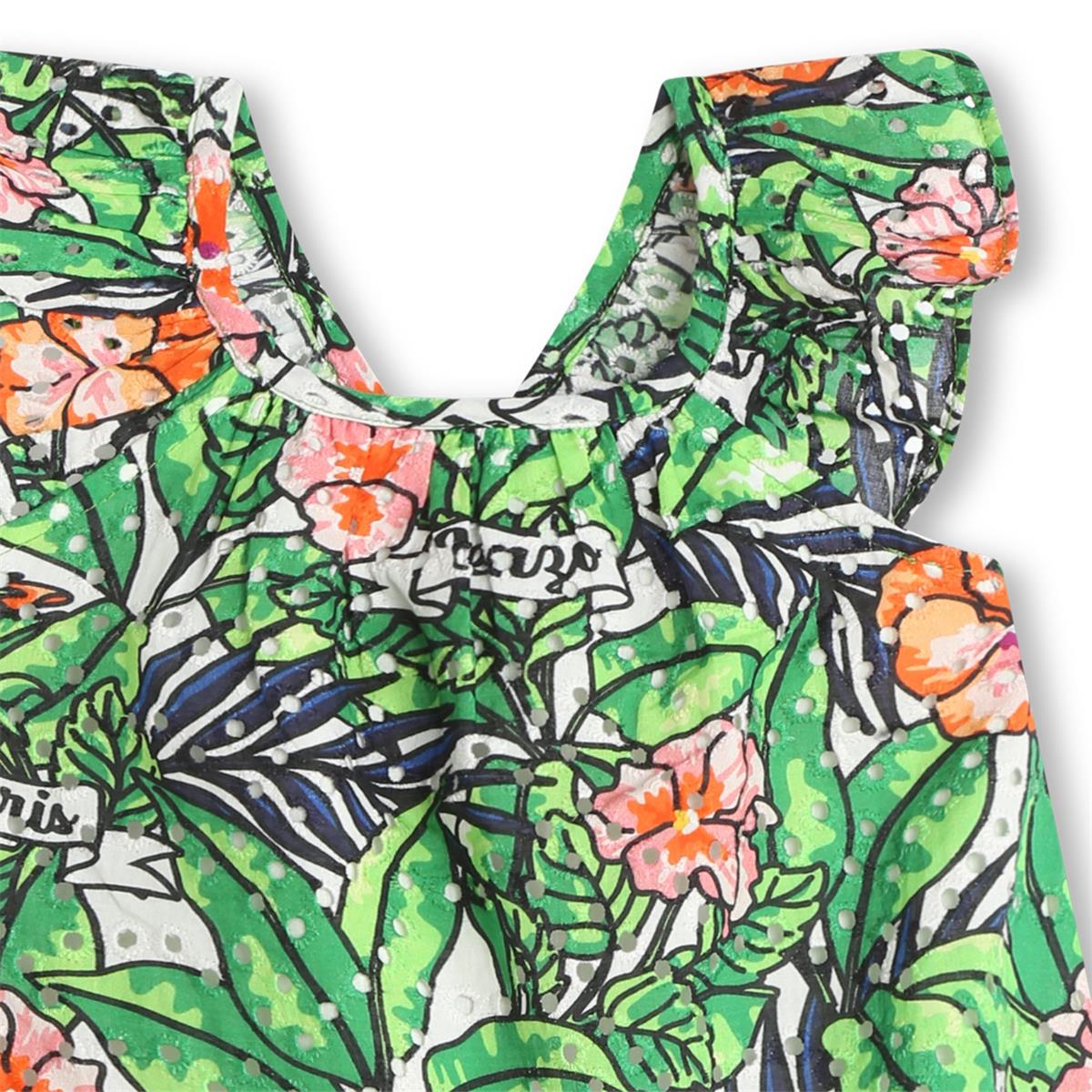 女婴绿色花朵连衣裙