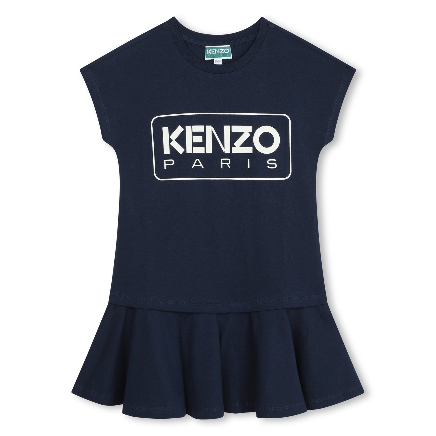 女童藏青色Logo棉连衣裙