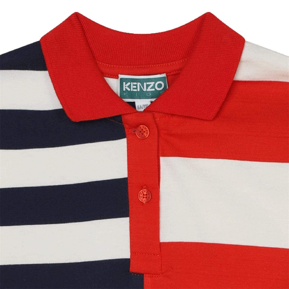 女童红色条纹棉连衣裙