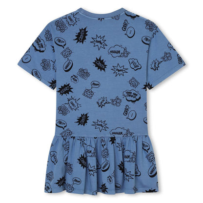 女童蓝色棉连衣裙
