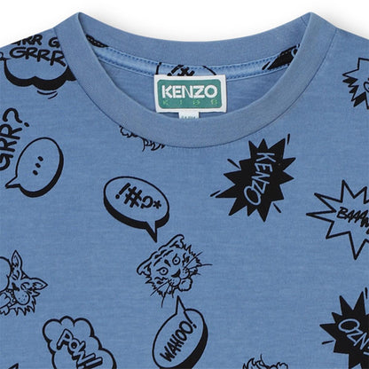 女童蓝色棉连衣裙