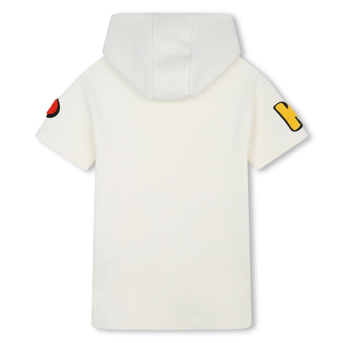 女童白色连帽棉连衣裙