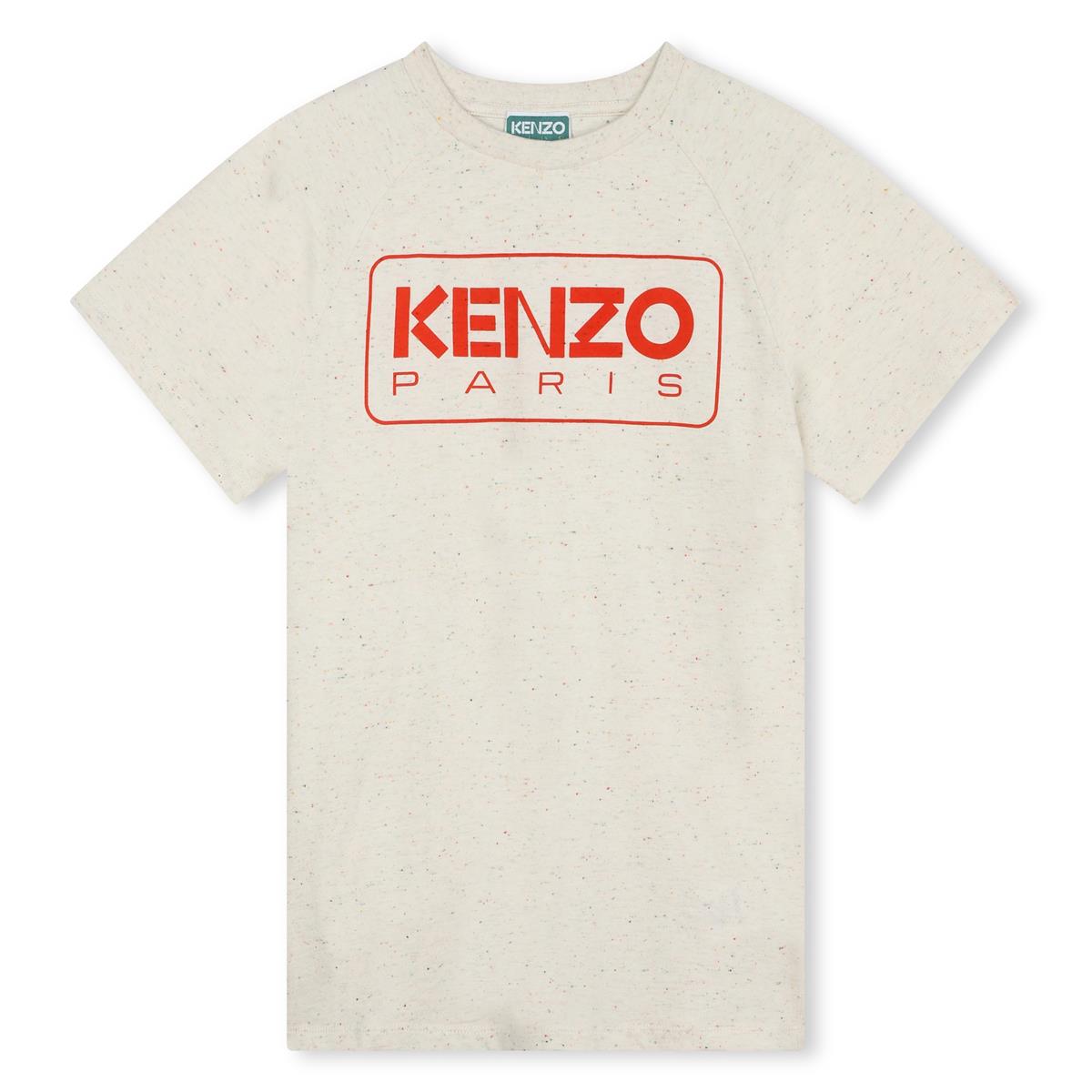 女童米色Logo棉连衣裙