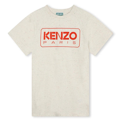 女童米色Logo棉连衣裙