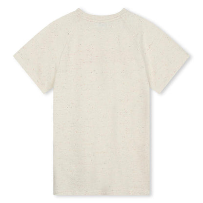 女童米色Logo棉连衣裙