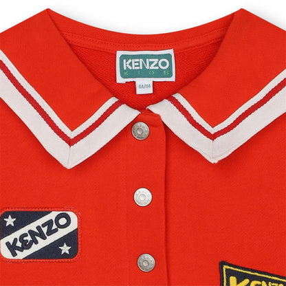 女童红色棉连衣裙