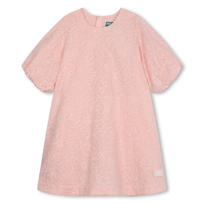 女童粉色棉连衣裙