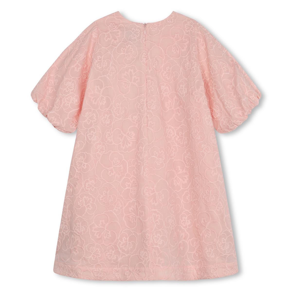 女童粉色棉连衣裙