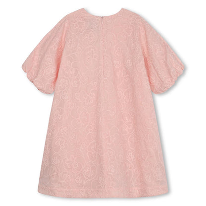 女童粉色棉连衣裙