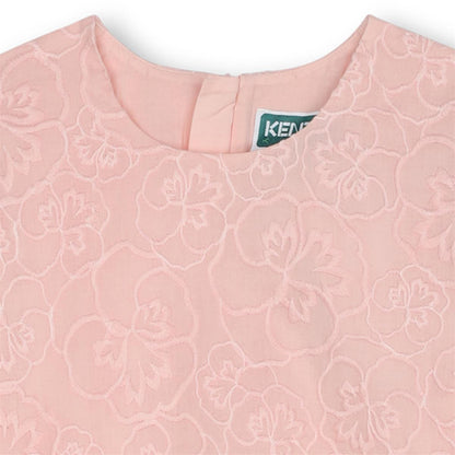 女童粉色棉连衣裙