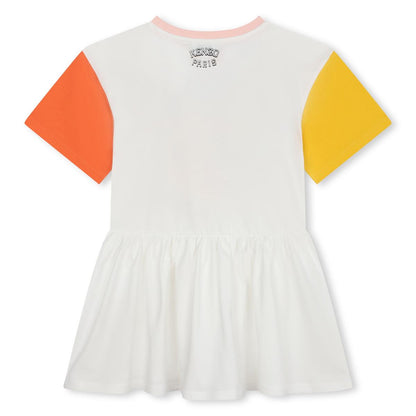 女童白色棉连衣裙