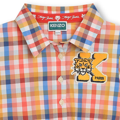 女童黄色格子棉连衣裙