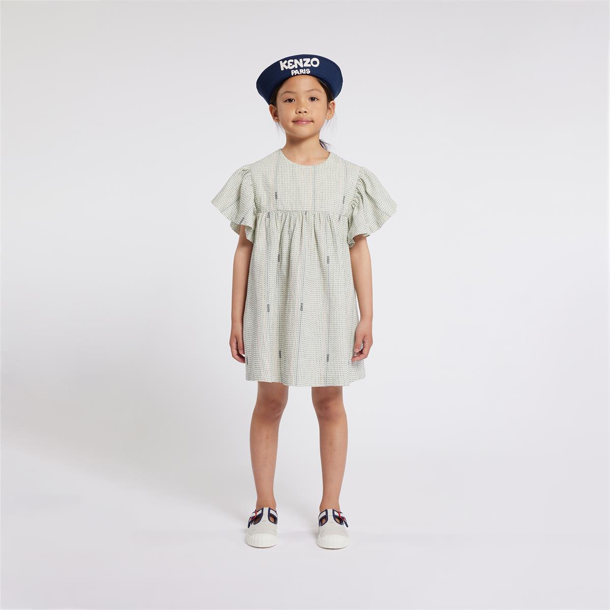 女童米色棉连衣裙