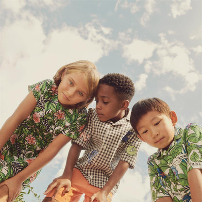 女童绿色花朵连衣裙