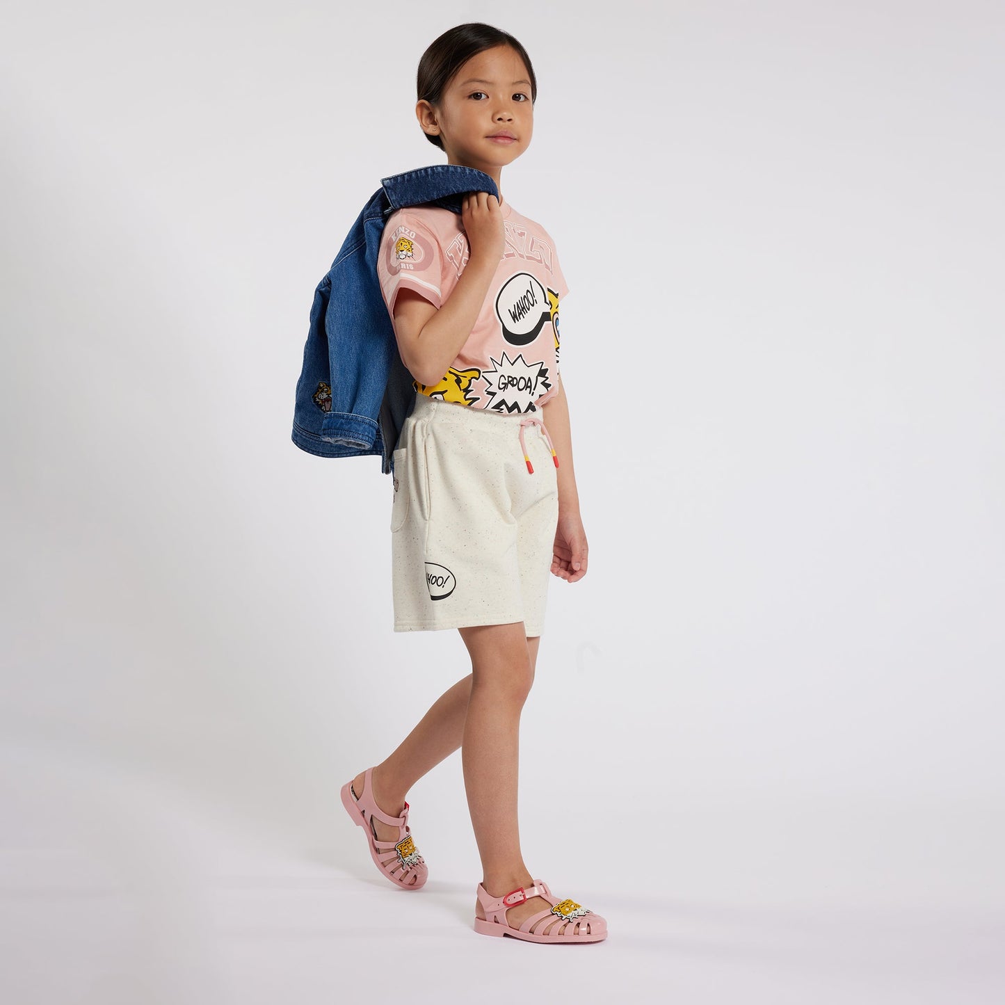 女童象牙白棉短裤