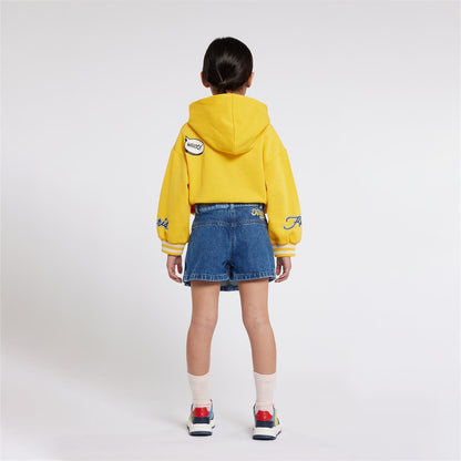 女童蓝色牛仔短裤