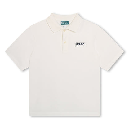 男童白色棉Polo衫