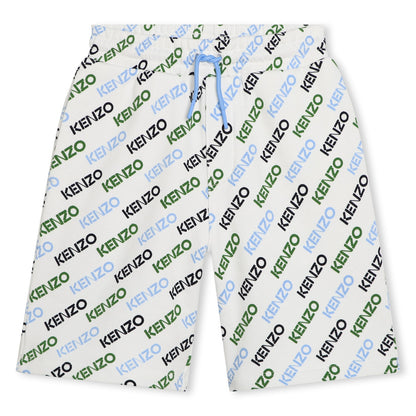 男童白色Logo棉短裤