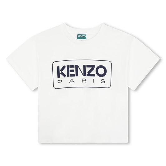 男童白色Logo棉T恤