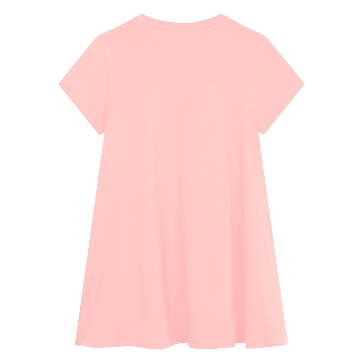 女童粉色棉连衣裙