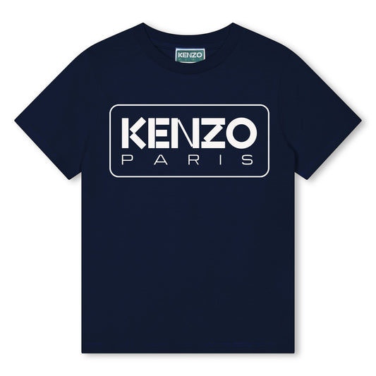 儿童藏青色Logo棉T恤