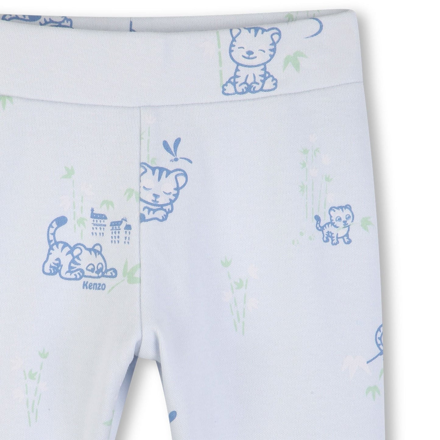 男婴白色&浅蓝色印花棉套装