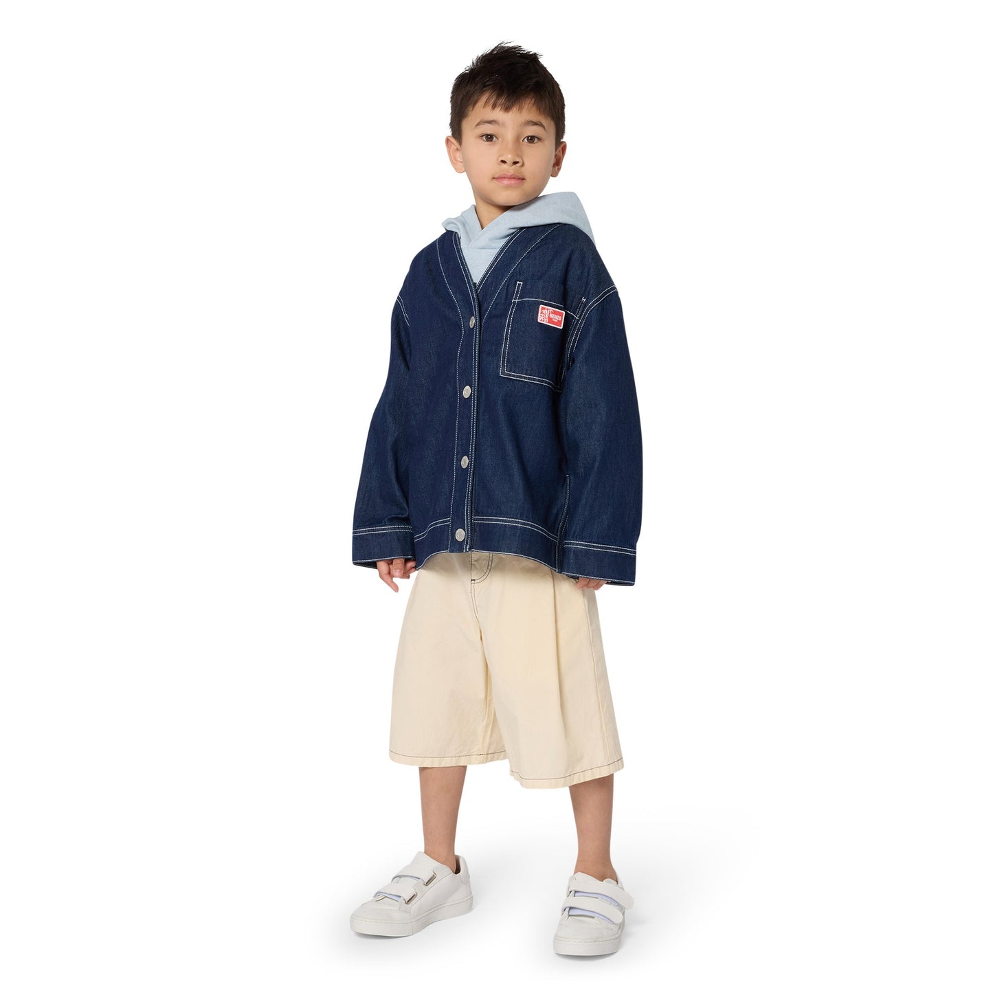 男童白色棉短裤