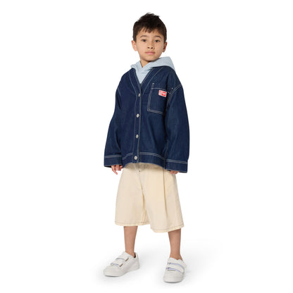 男童白色棉短裤