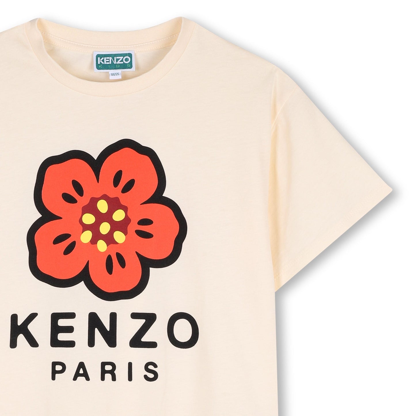 儿童浅黄色印花棉T恤