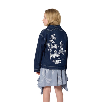 女童深蓝色牛仔夹克