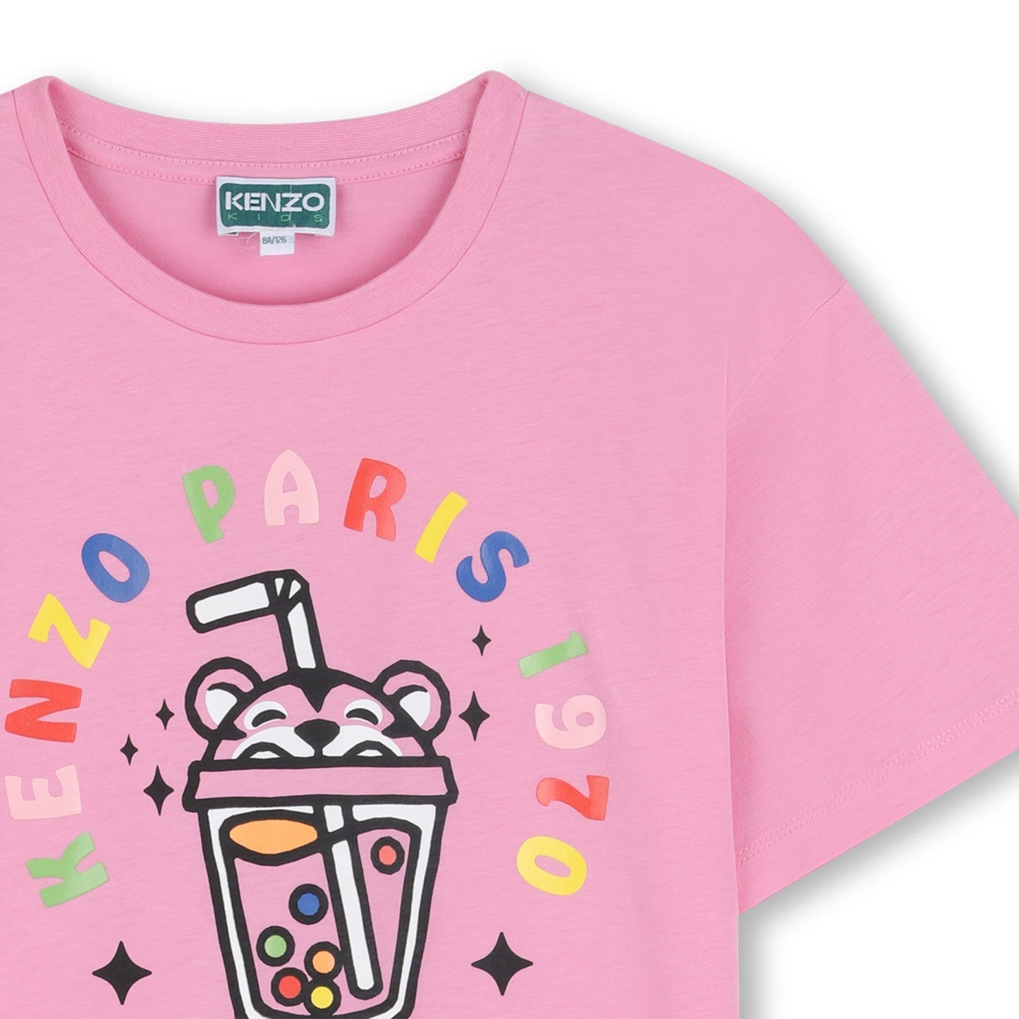 女童粉色泡泡虎印花棉T恤